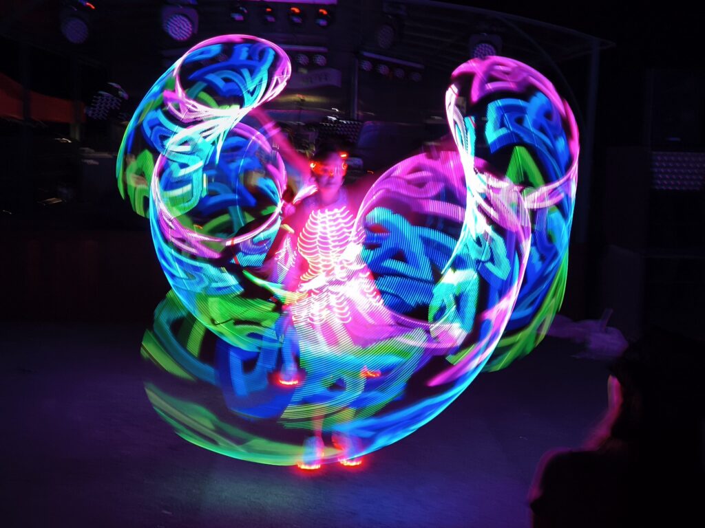 led show with hula hoops